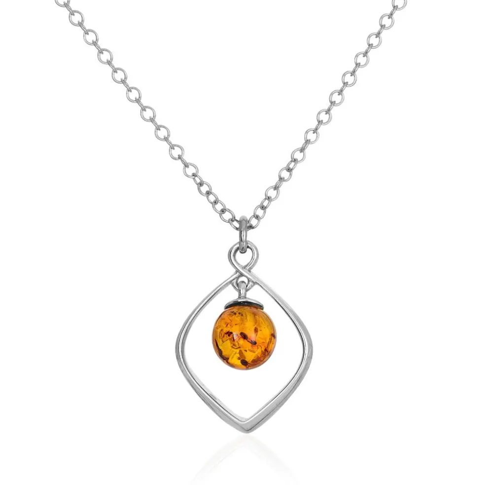 Collier Iva Argent Blanc Ambre