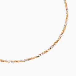 Collier Jasmin Tresse Or Tricolore