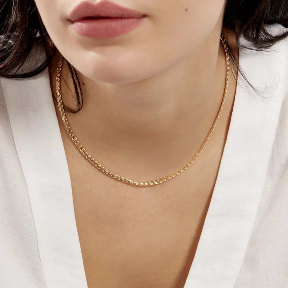 Collier Jayna Maille Palmier Or Jaune