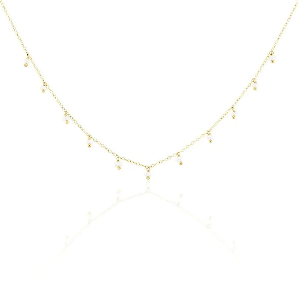 Collier Jazmin Or Jaune Perle De Culture