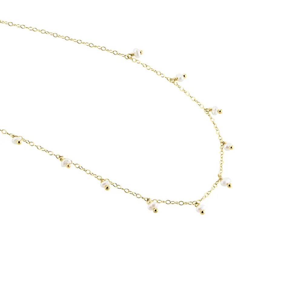 Collier Jazmin Or Jaune Perle De Culture