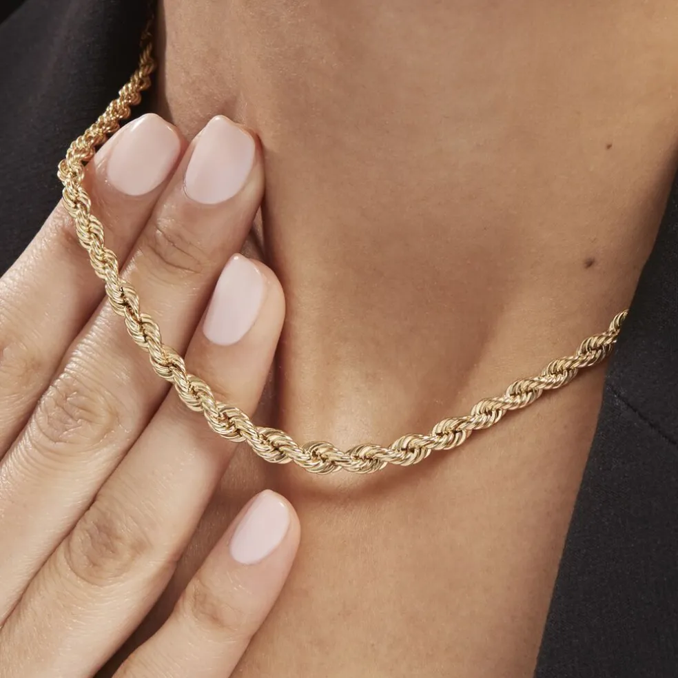 Collier Jerry Maille Corde Or Jaune