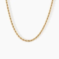 Collier Jerry Or Jaune Maille Corde