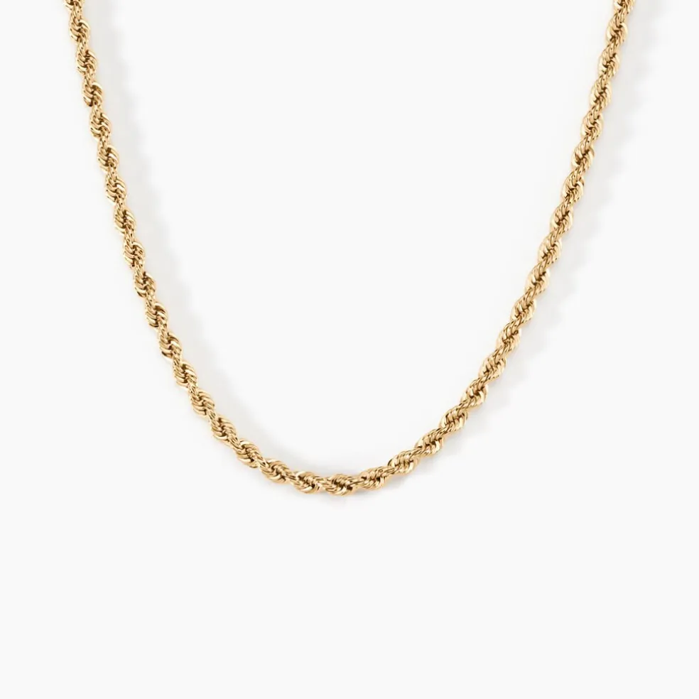 Collier Jerry Or Jaune Maille Corde