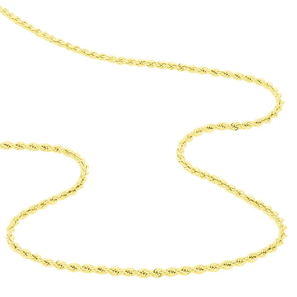 Collier Jerry Or Jaune Maille Corde