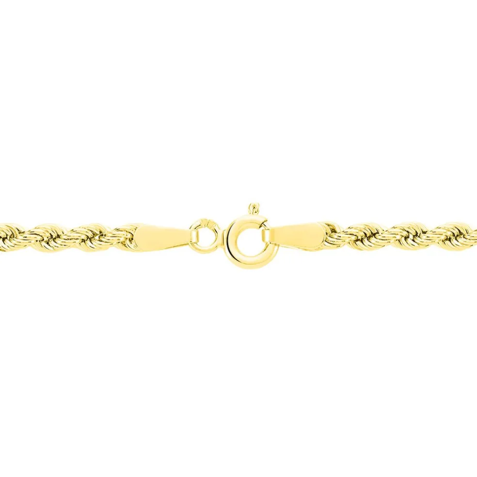 Collier Jerry Or Jaune Maille Corde