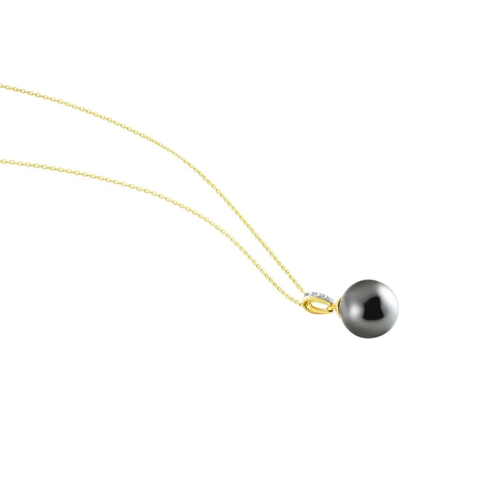 Collier Jodocus Or Jaune Perle De Tahiti Oxyde Zirconium