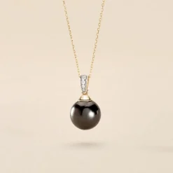 Collier Jodocus Or Jaune Perle De Tahiti Oxyde Zirconium