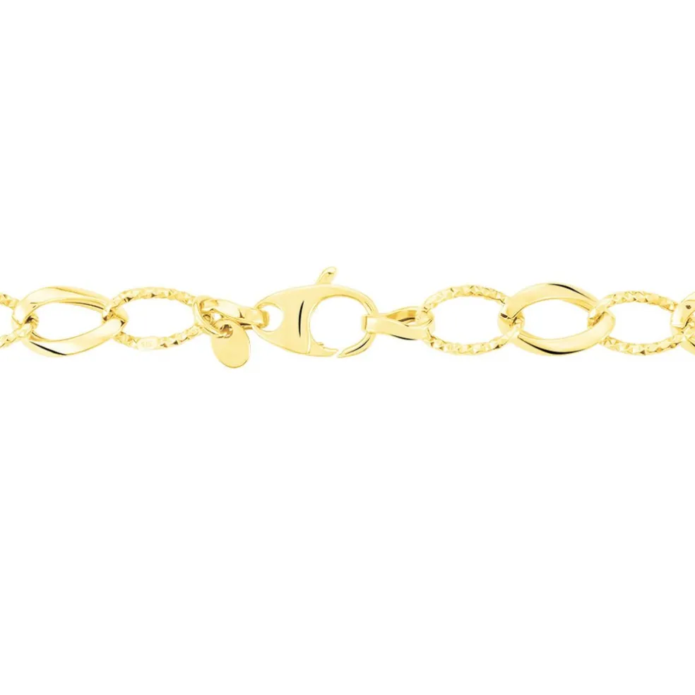 Collier Joice Maille Alternée Et Godronne Or Jaune