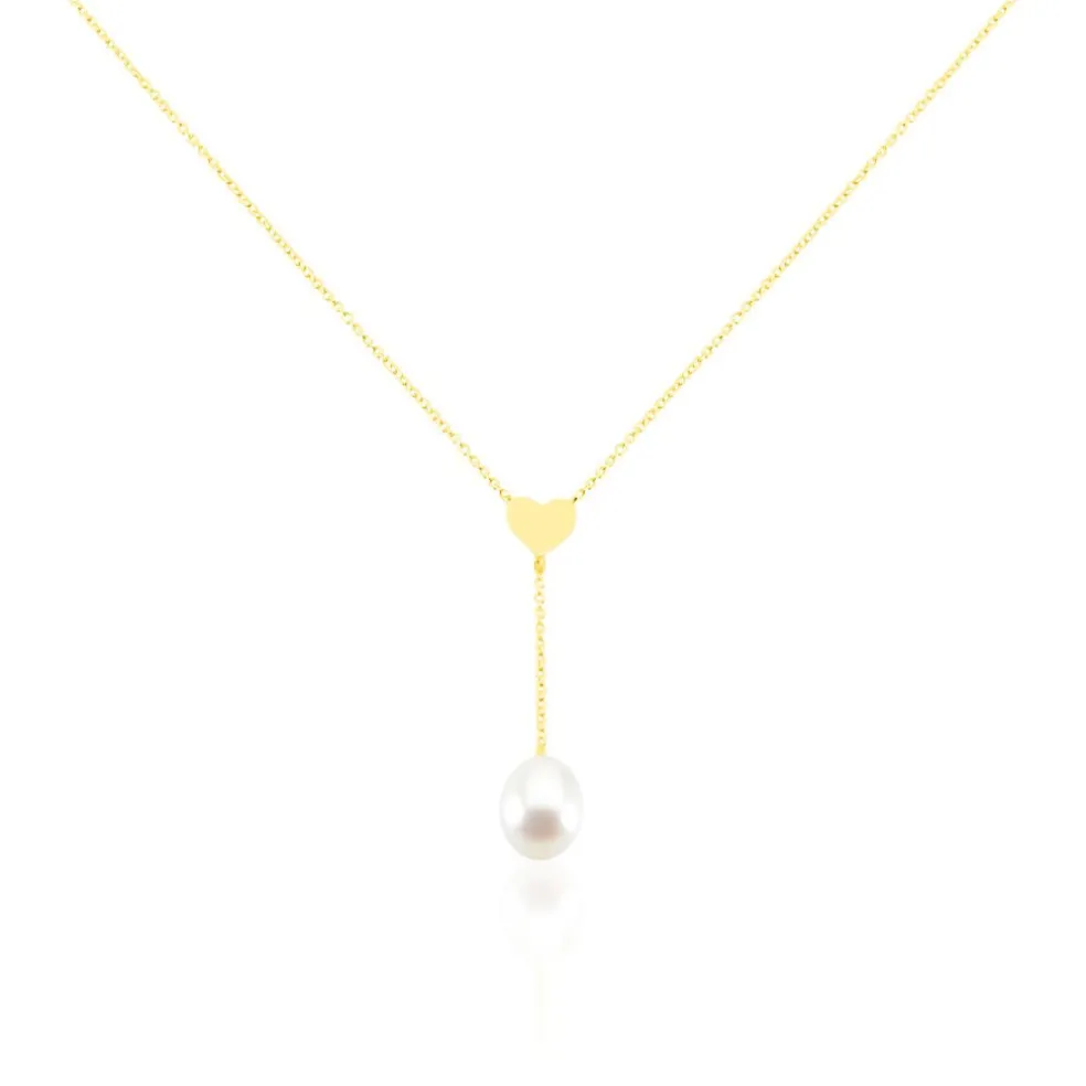 Collier Kandida Or Jaune Perle De Culture