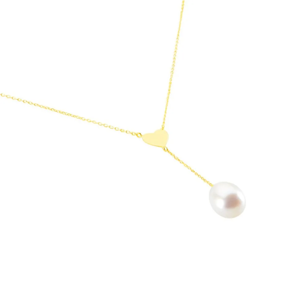 Collier Kandida Or Jaune Perle De Culture