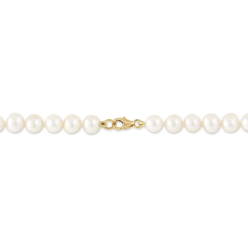 Collier Kanwal Or Jaune Perle De Culture