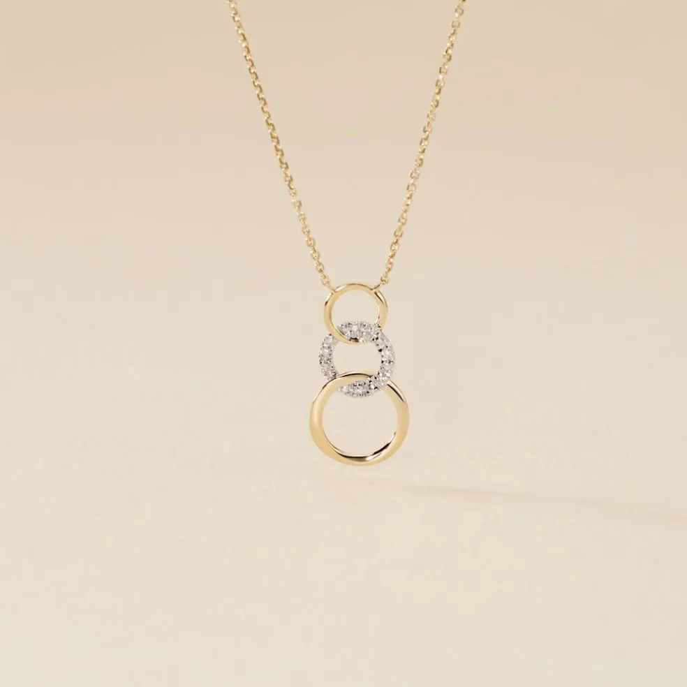Collier Kristeen Or Bicolore Diamant Blanc