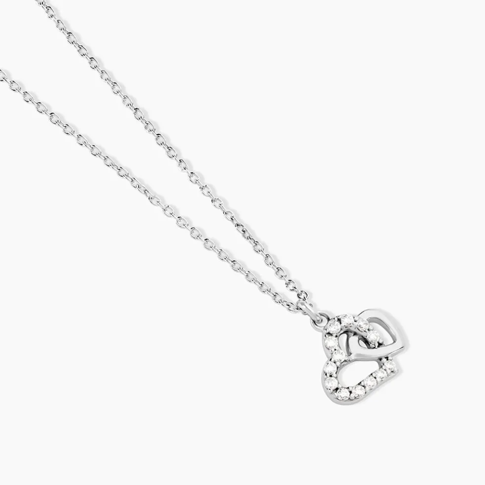 Collier Laugane Argent Blanc Oxyde De Zirconium