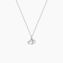 Collier Laugane Argent Blanc Oxyde De Zirconium