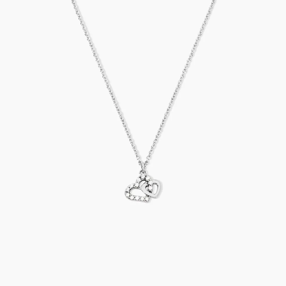 Collier Laugane Argent Blanc Oxyde De Zirconium