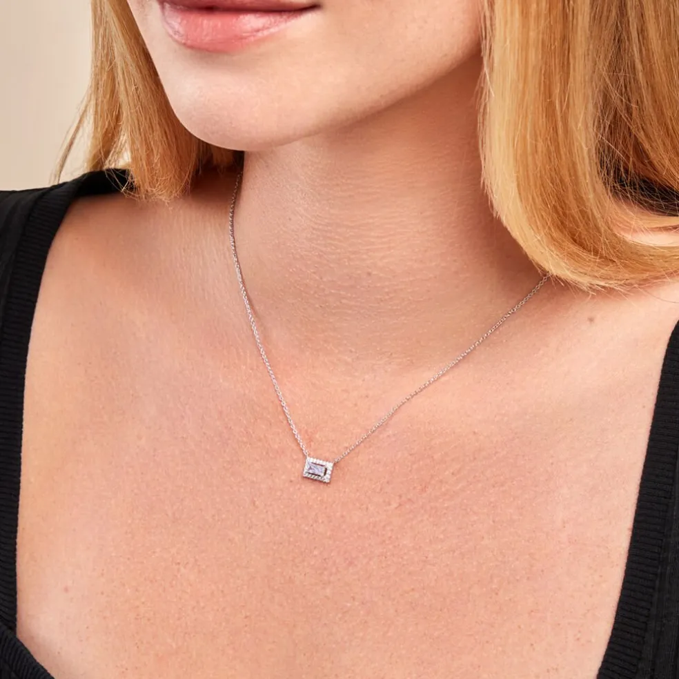 Collier Laurine Argent Blanc Oxyde De Zirconium