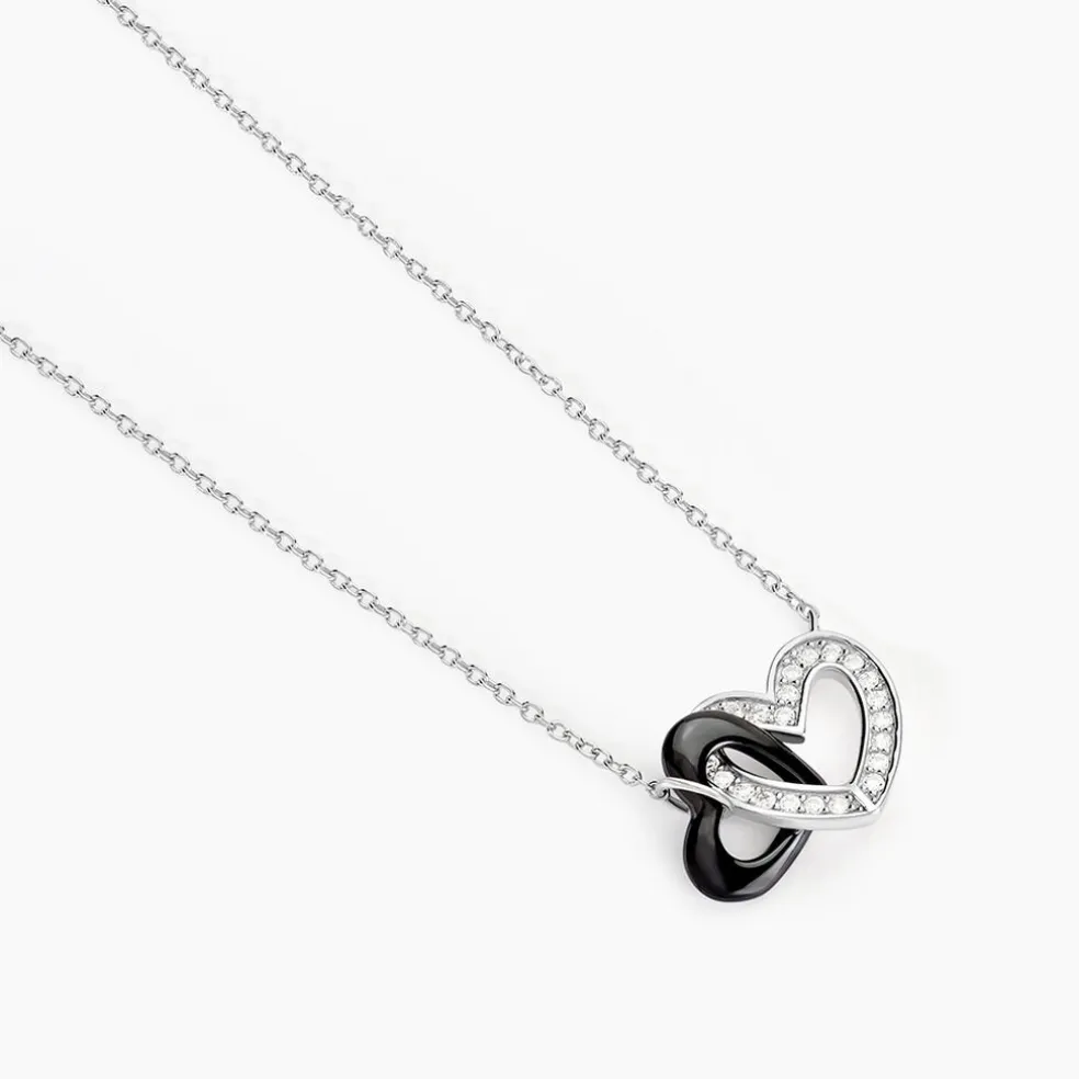 Collier Lineth Argent Blanc Céramique Oxyde De Zirconium