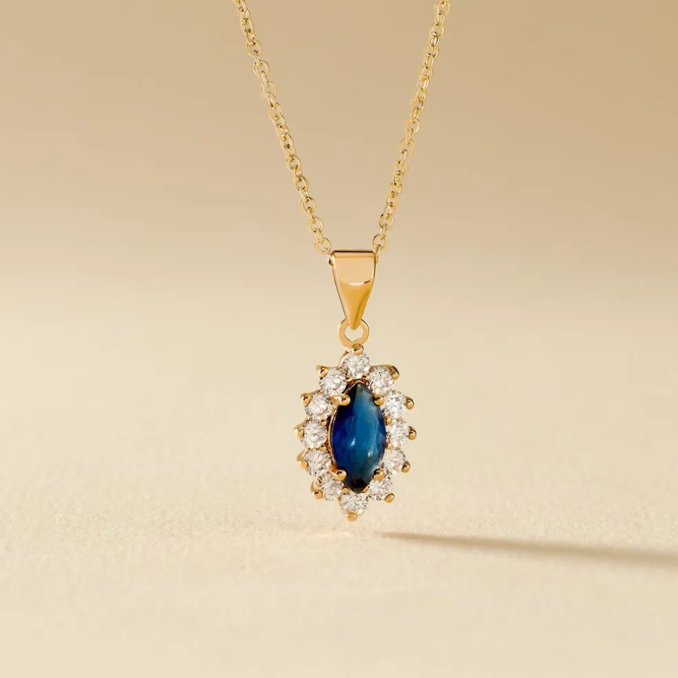 Collier Lisea Plaqué Or Jaune Verre Et Oxyde De Zirconium