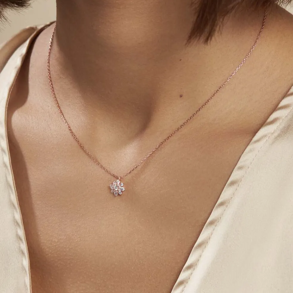 Collier Lorraine Argent Rose Oxyde De Zirconium