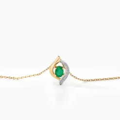 Collier Lydia Or Jaune Emeraude
