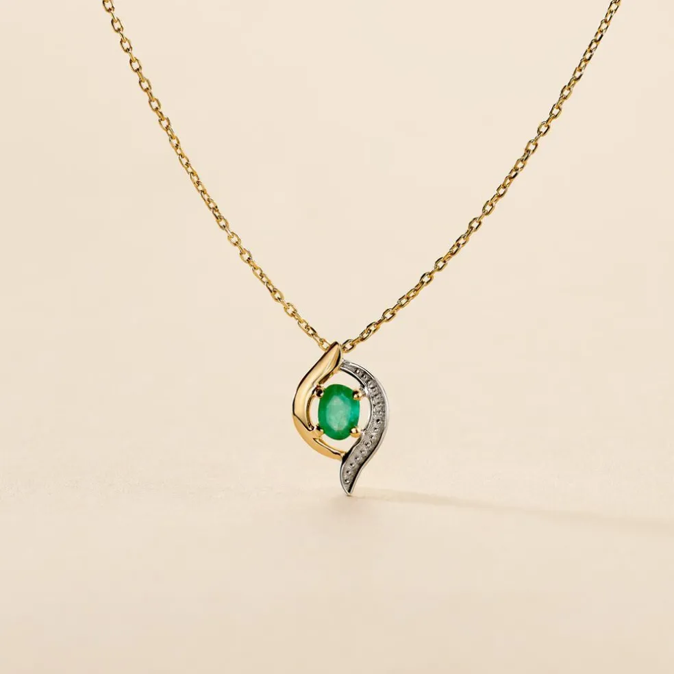 Collier Lydia Or Jaune Emeraude