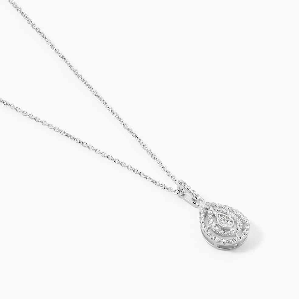 Collier Lysa Argent Blanc Oxyde De Zirconium