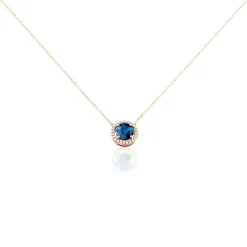 Collier Maeva Or Rose Topaze Oxyde De Zirconium