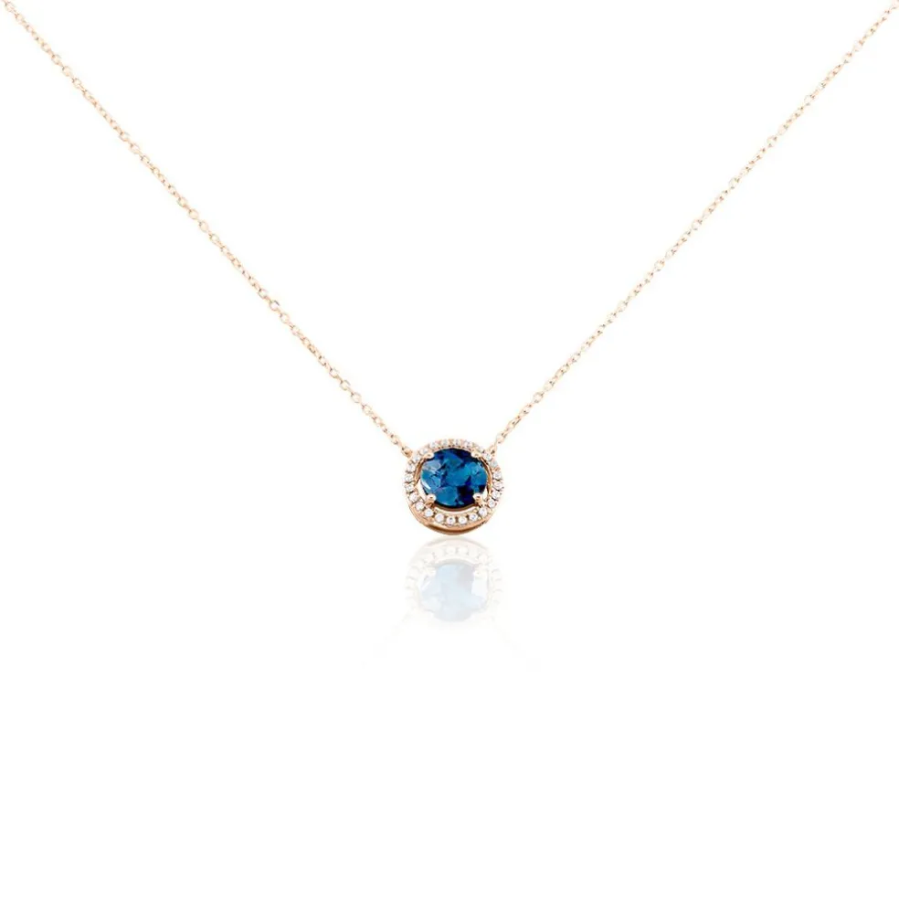 Collier Maeva Or Rose Topaze Oxyde De Zirconium