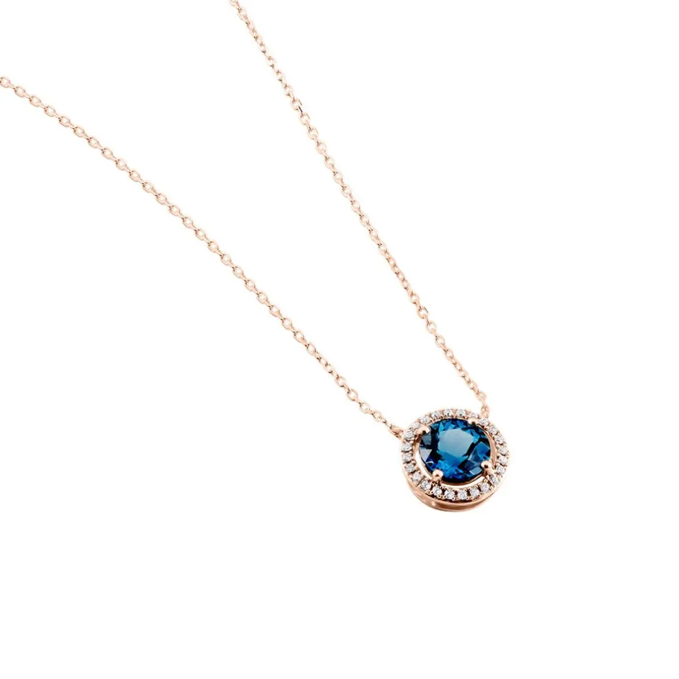 Collier Maeva Or Rose Topaze Oxyde De Zirconium