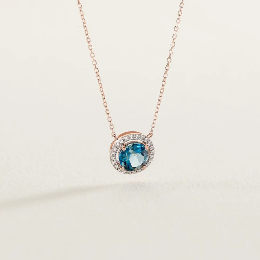 Collier Maeva Or Rose Topaze Oxyde De Zirconium