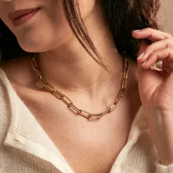 Collier Maille Urban Line Acier Doré