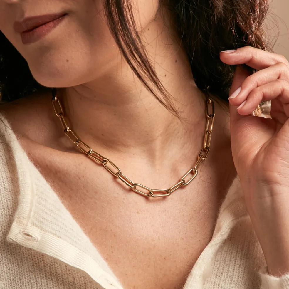 Collier Maille Urban Line Acier Doré