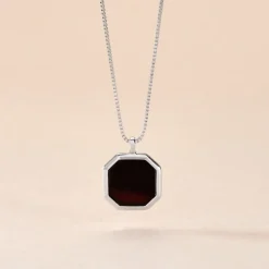 Collier Mani Argent Blanc Agate