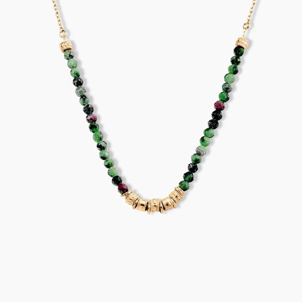 Collier Manua Plaqué Or Jaune Pierre D'imitation
