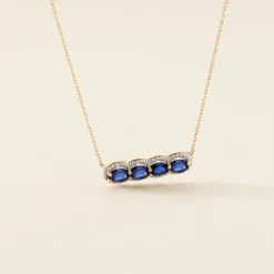 Collier Margaux Or Jaune Saphir Diamant