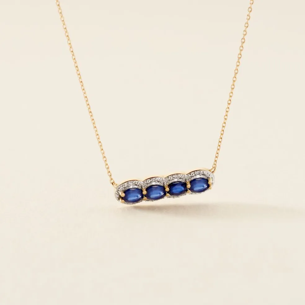 Collier Margaux Or Jaune Saphir Diamant