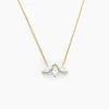 Collier Marquise Or Jaune Oxyde De Zirconium