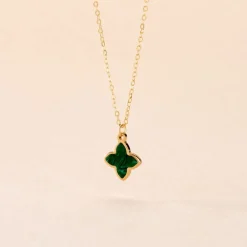 Collier Marvella Or Jaune Malachite