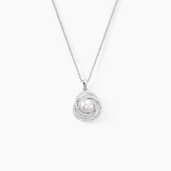 Collier Matilda Argent Blanc Perle De Culture Et Oxyde De Zirconium