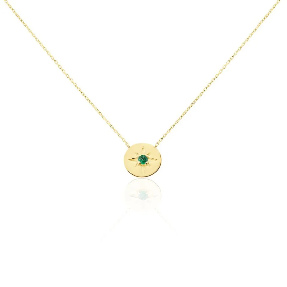 Collier Melchior Or Jaune Emeraude