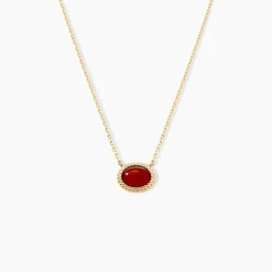 Collier Memory Plaqué Or Jaune Pierre De Synthese