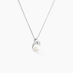 Collier Mesmin Argent Blanc Perle De Culture Et Oxyde De Zirconium