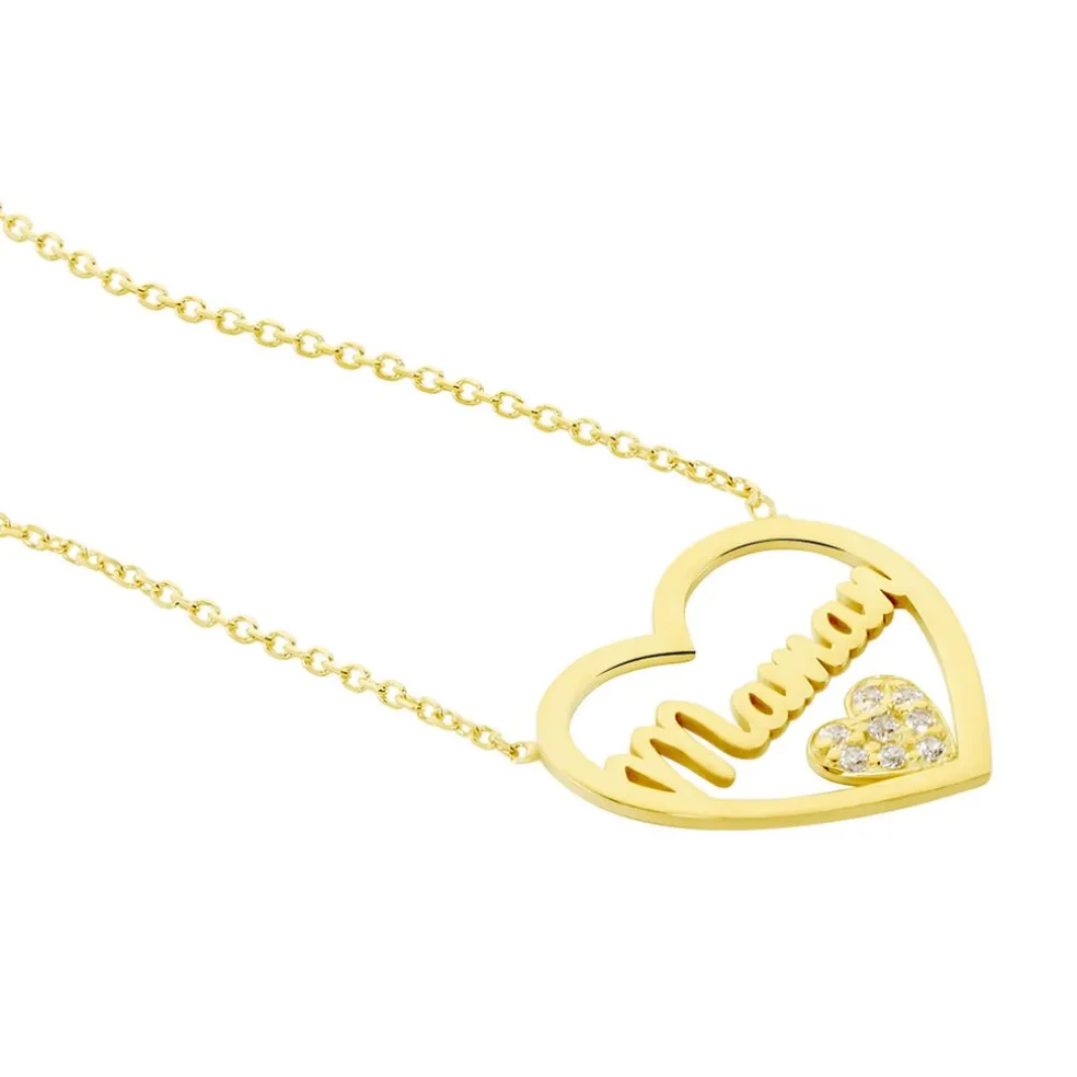 Collier Micarla Or Jaune Oxyde De Zirconium