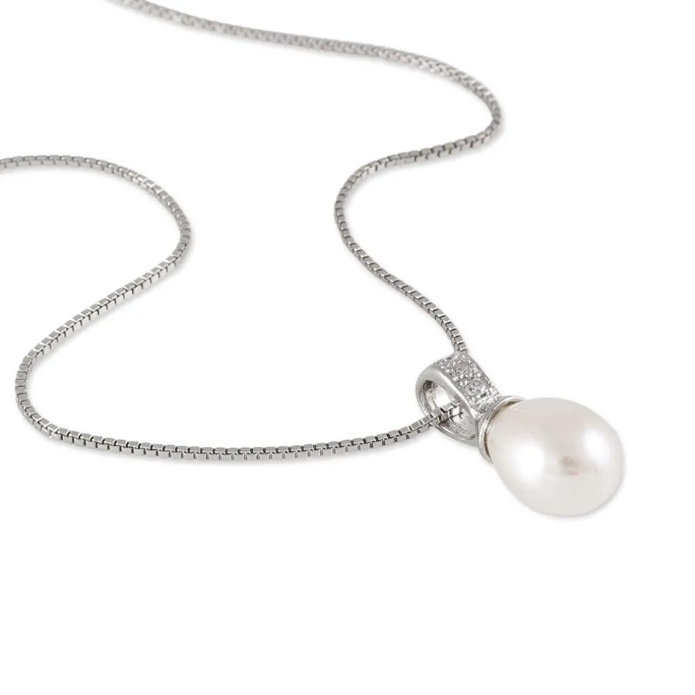 Collier Miley Argent Blanc Perle De Culture