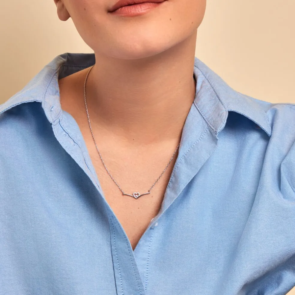 Collier Miline Argent Blanc Oxyde De Zirconium