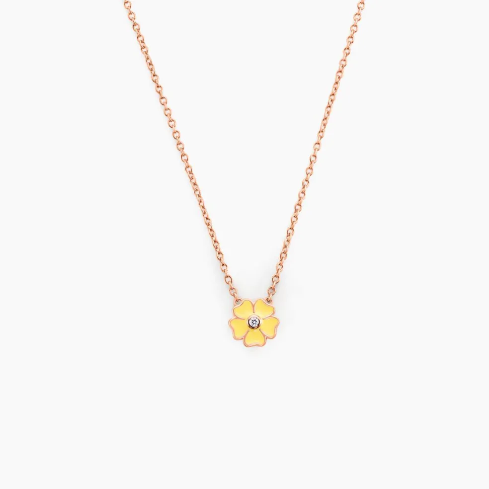 Collier Mimosa Argent Rose Oxyde De Zirconium