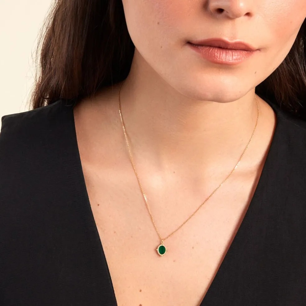 Collier Mirage Or Jaune Malachite
