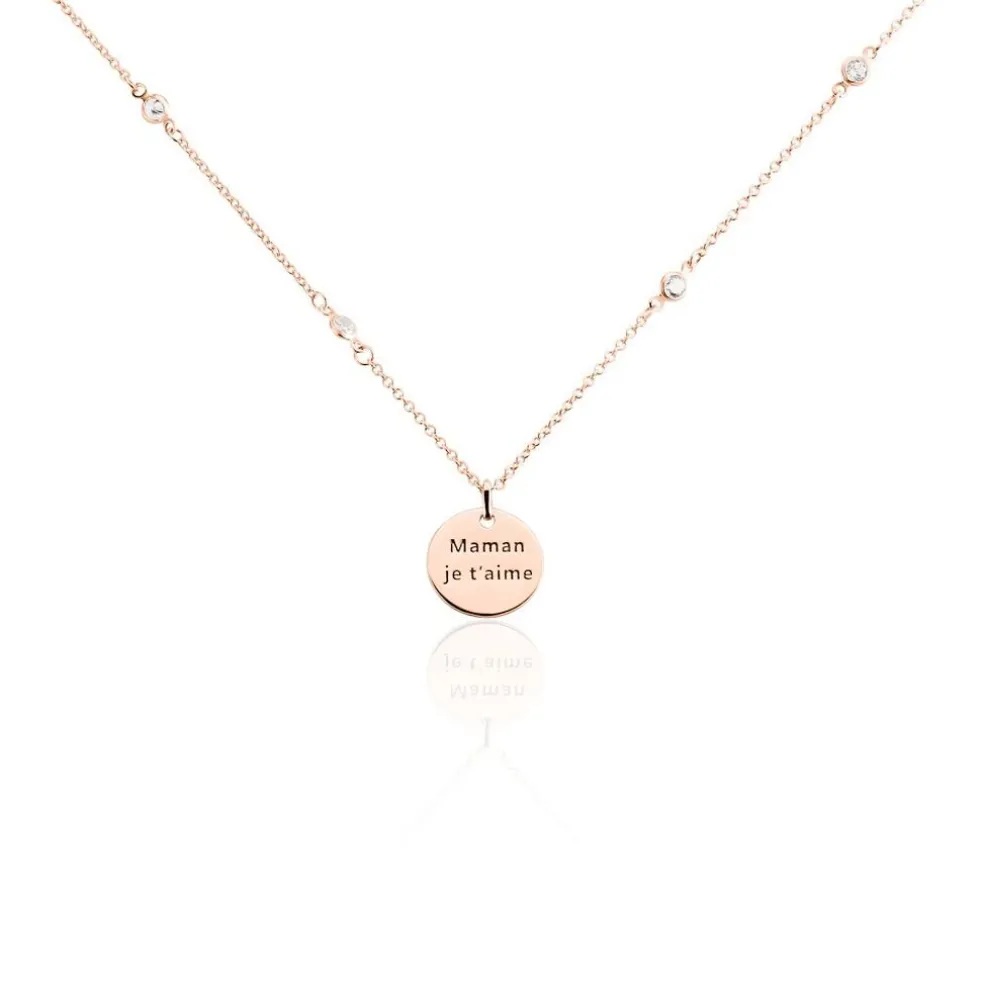 Collier Moa Argent Rose Oxyde De Zirconium