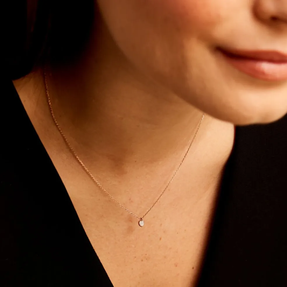 Collier Mon 1er Diamant Or Rose Diamant